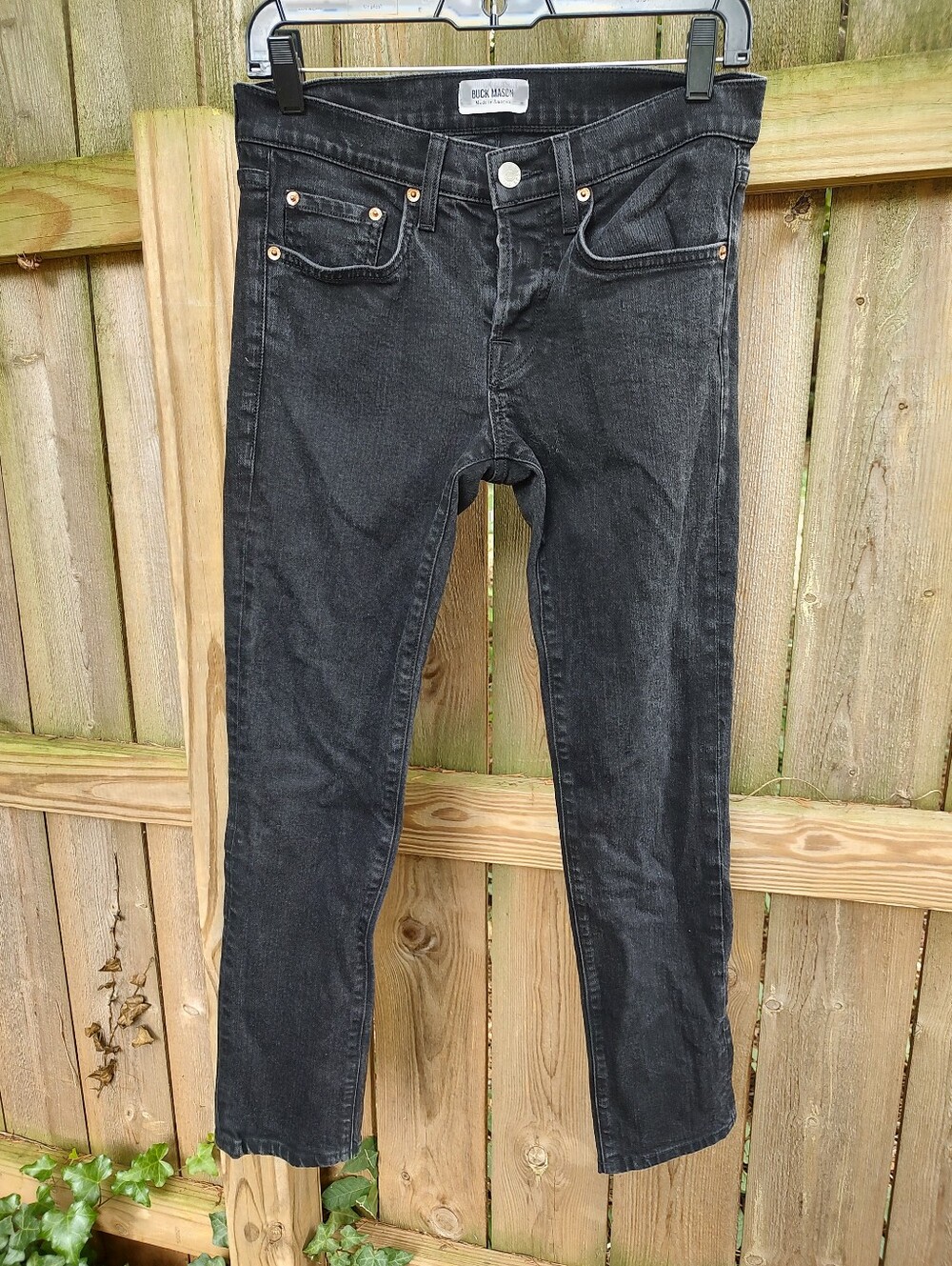 🏵️ Buck Mason Black Slim Fit Mid Rise USA Made Jeans Size 29